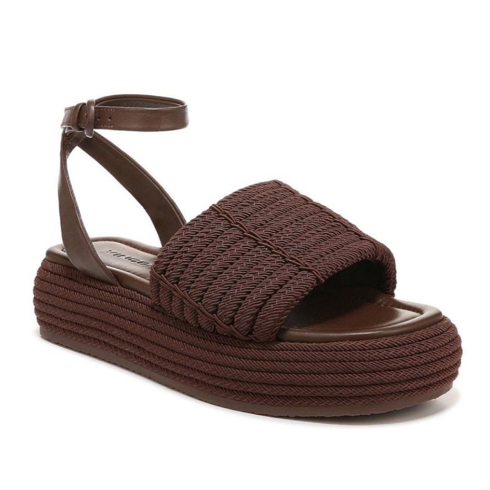 Vince Redwood Brown Pai Cord Platform Sandal, size 8, NEW WITH BOX